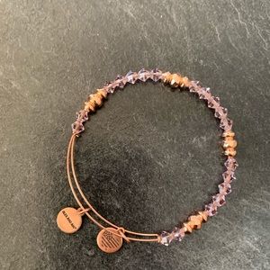 Alex + Ani Rose Gold and Purple Stone Bangle
